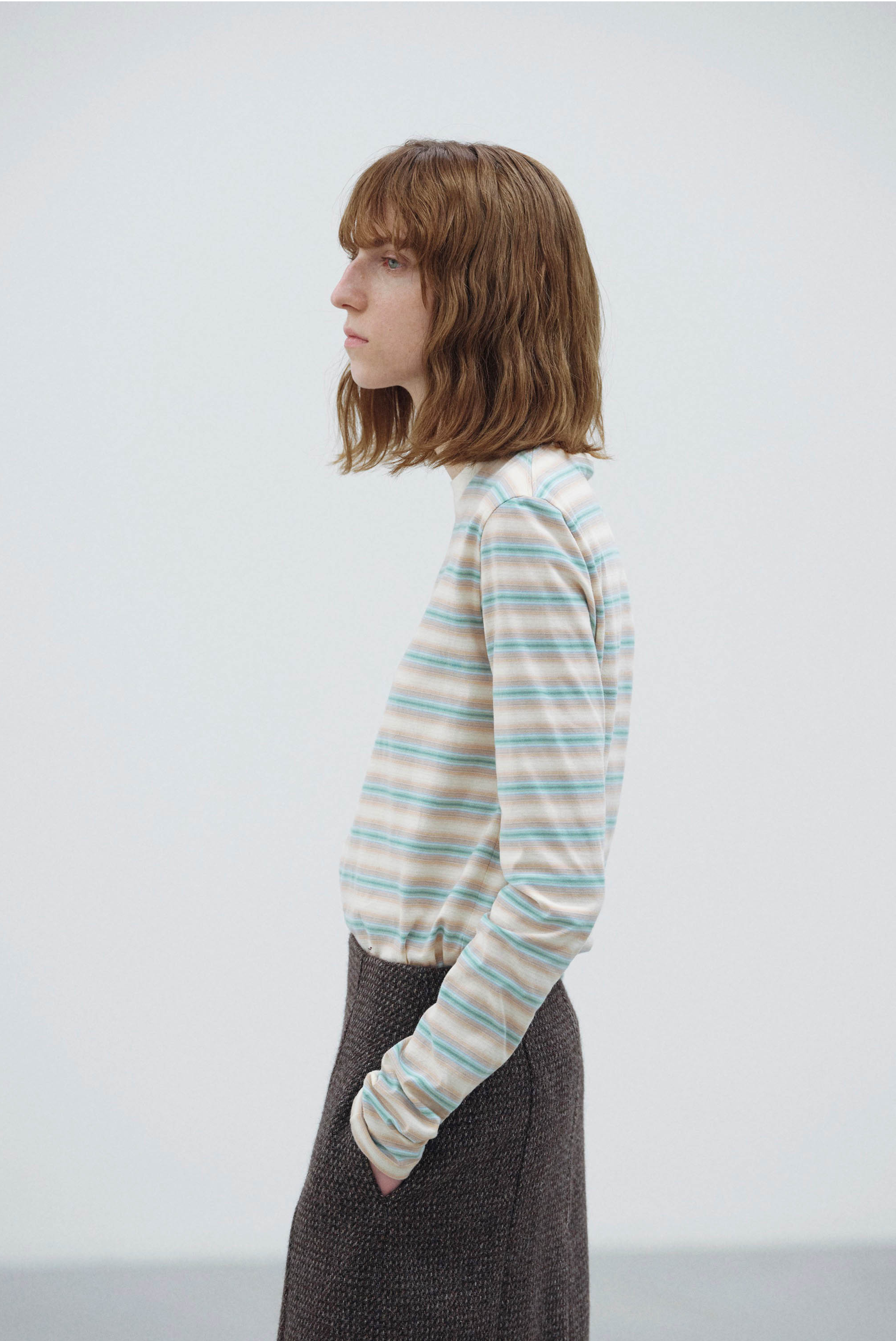 Gradient Stripe  L/S Jersey Tee