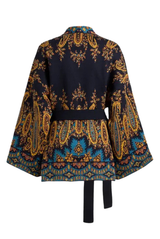Jacquard Kesa Robe with Belt
