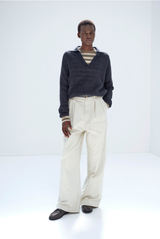 Baby Suri Alpaca Sheer Knit Skipper Polo