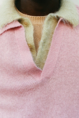 Baby Suri Alpaca Sheer Knit Skipper Polo