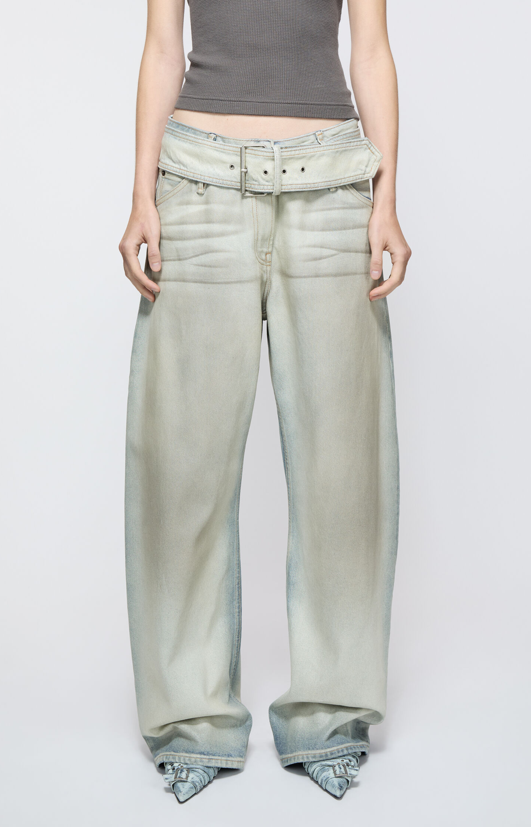 Coated Denim Trousers