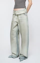 Coated Denim Trousers