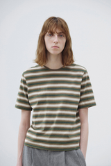 Auralee Gradient Stripe Jersey Tee