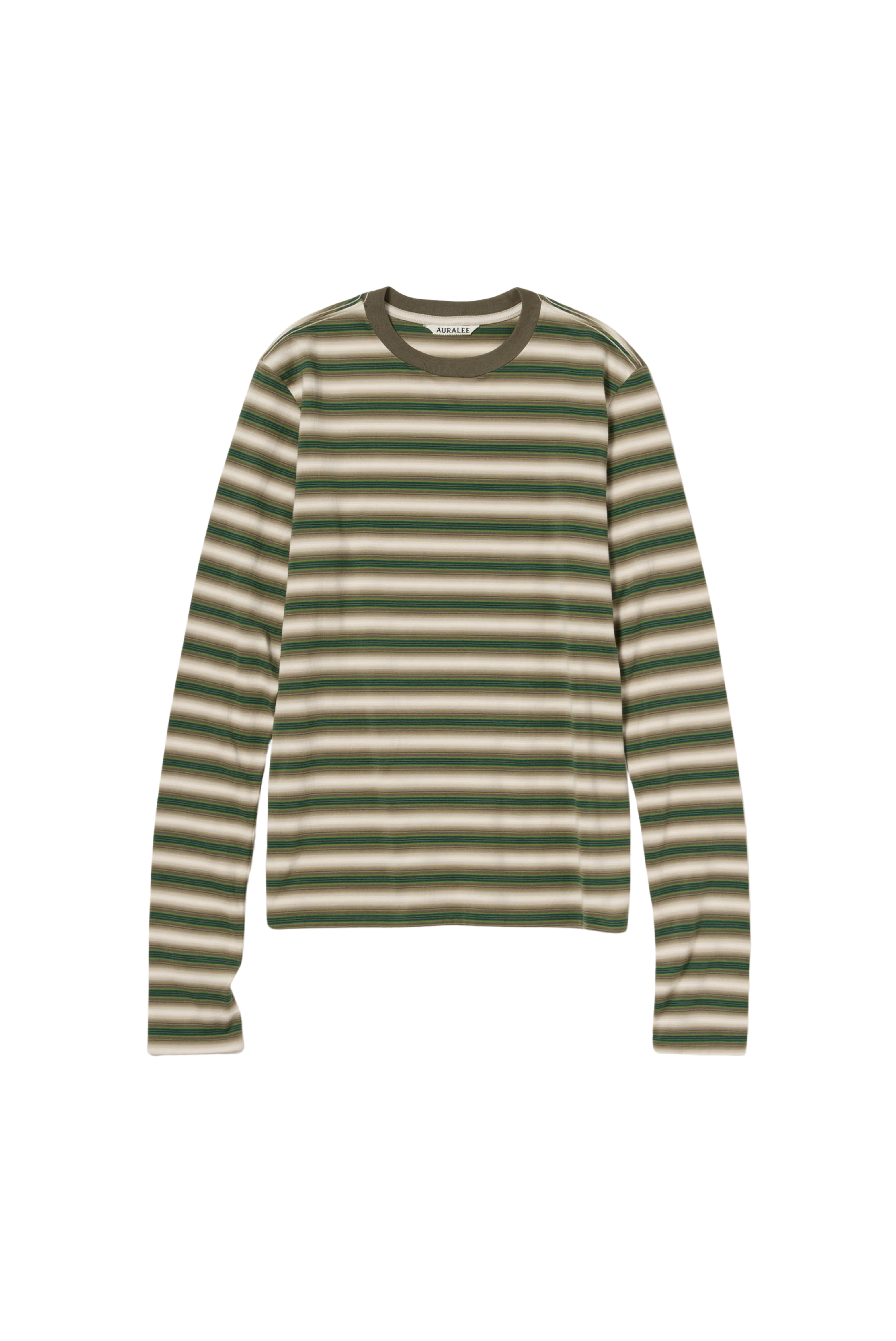 Auralee Gradient Stripe L/S Jersey Tee