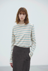Auralee Gradient Stripe L/S Jersey Tee