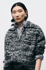 The Posie Half Zip Sweater With Sleeve Pocket