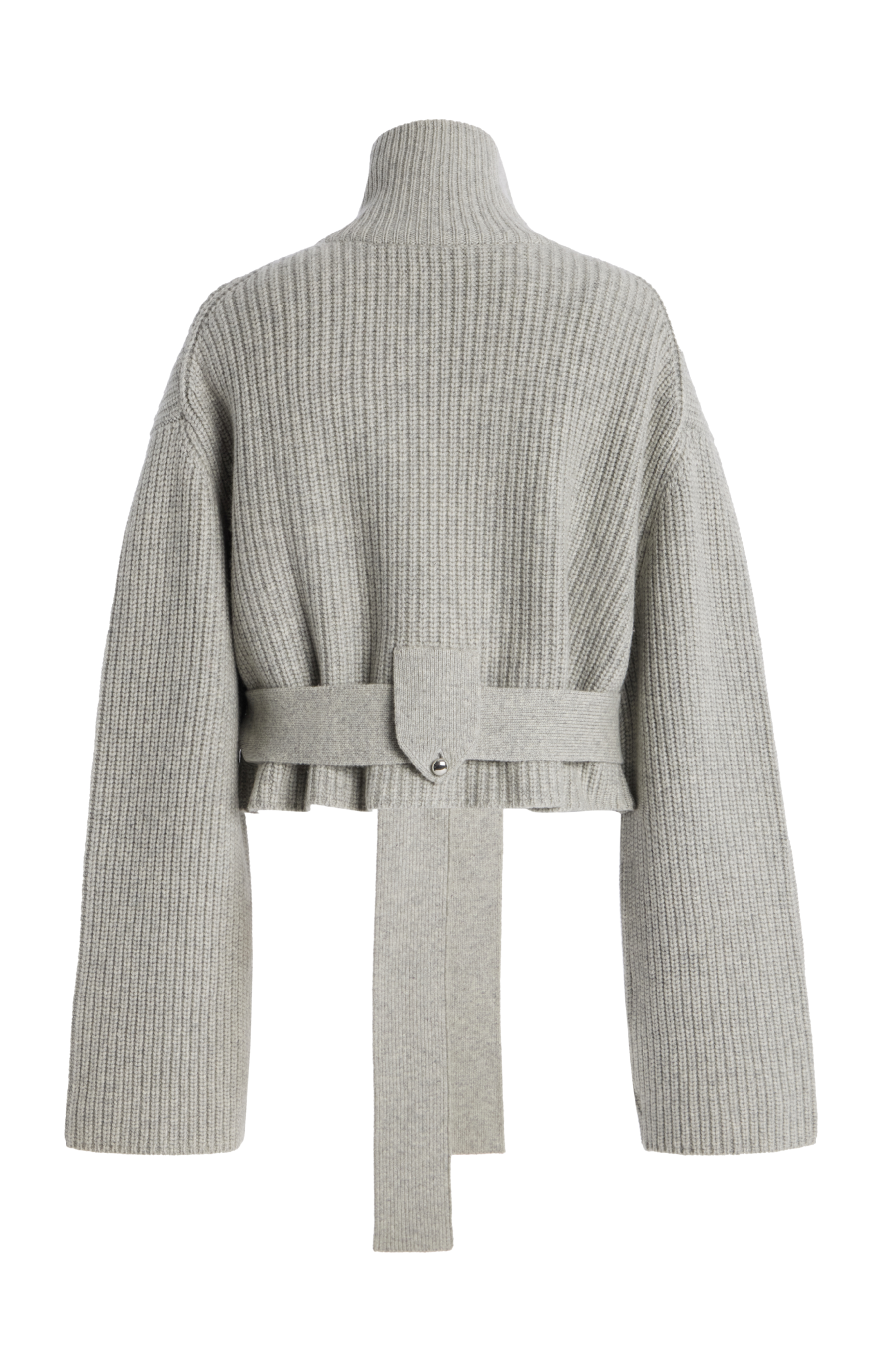 The Neal Front Zip Sweater with Tie Belt