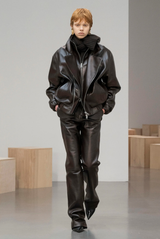 Brandon Maxwell The Ryan Ribbed Scarf Sweater Brown