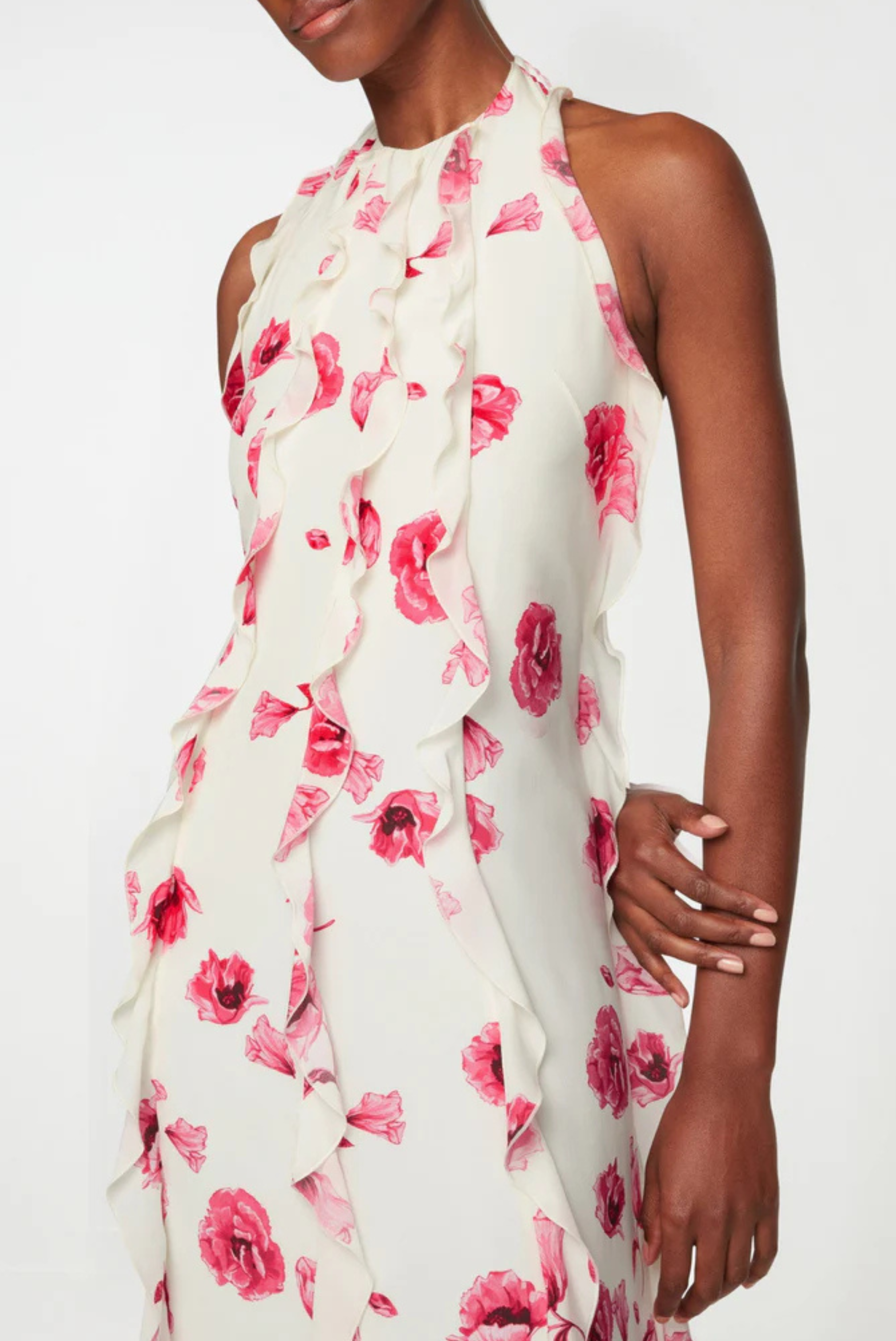 Emilia Wickstead Fleurine Dress Pink Poppies