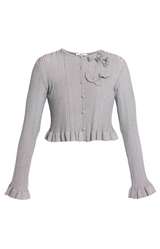 Lurex Plisse Cardigan