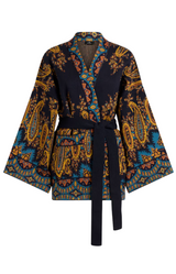 Jacquard Kesa Robe with Belt