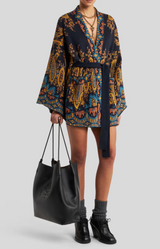 Jacquard Kesa Robe with Belt