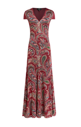 Printed Crepe Jersey Long Dress