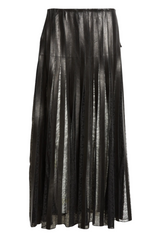 The Alix Skirt With Leather Strip Embroidery