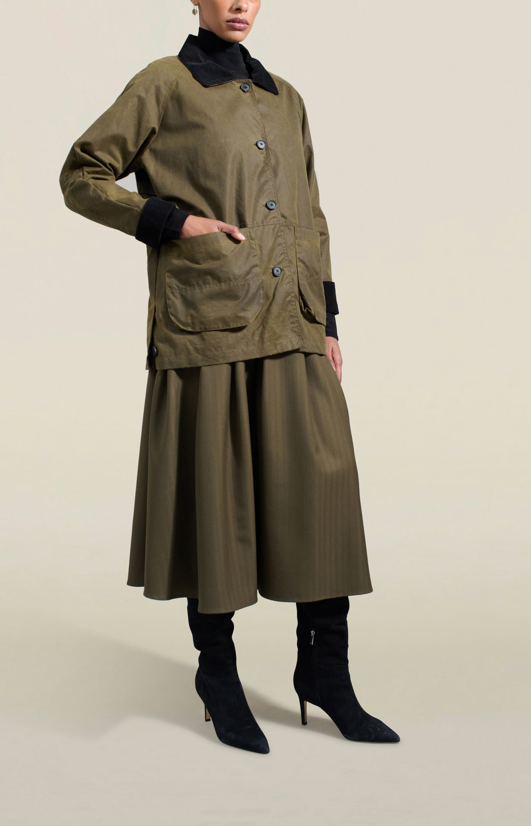 Lottie Field Jacket in Olive