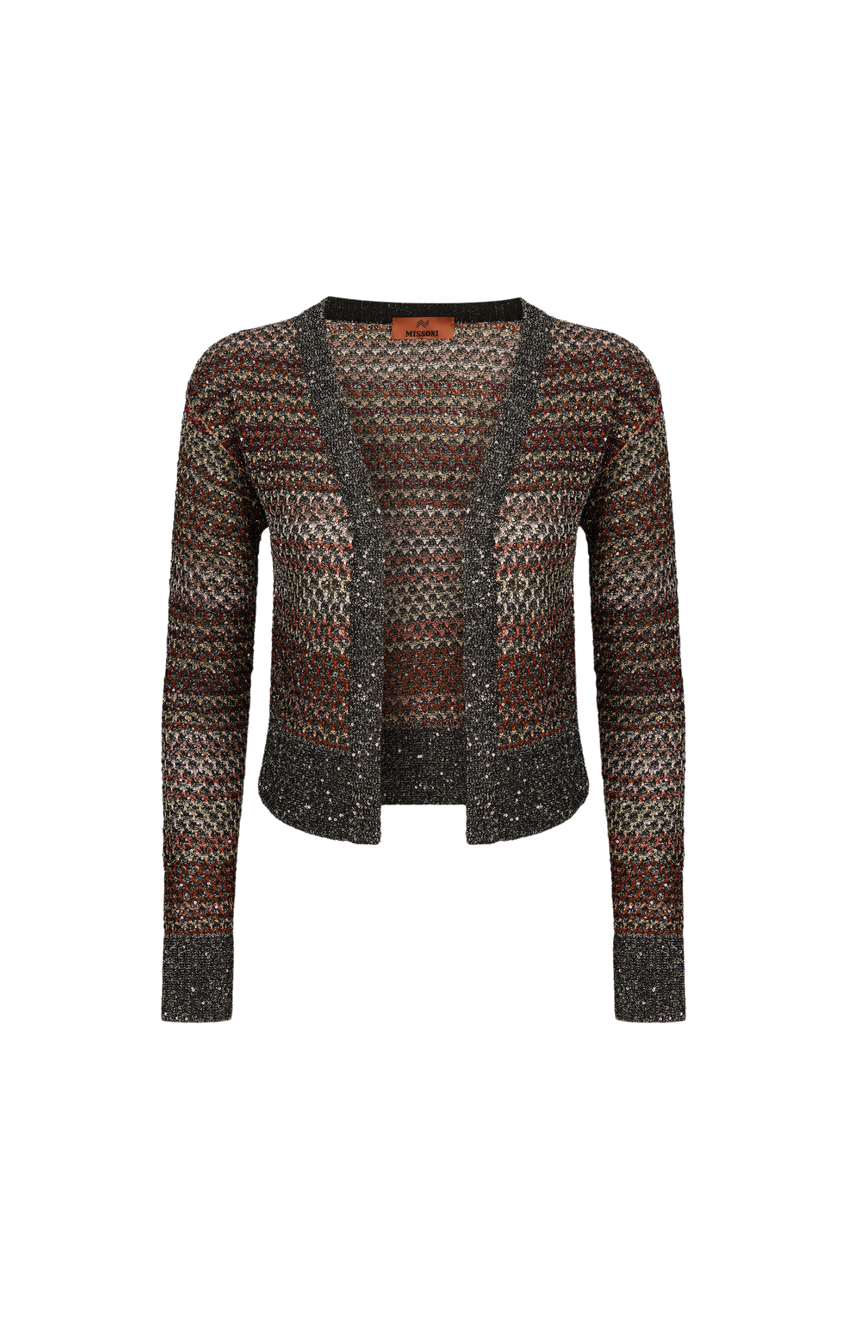 Mesh cardigan with sequins