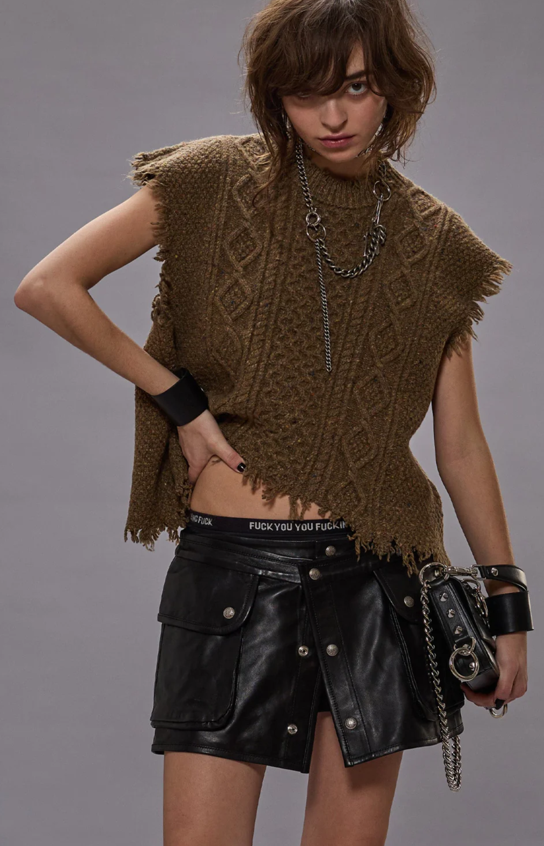 Boyfriend Cable Sweater Vest