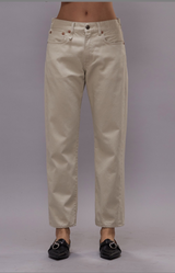 R13 Boyfriend Jean Ivory Sateen