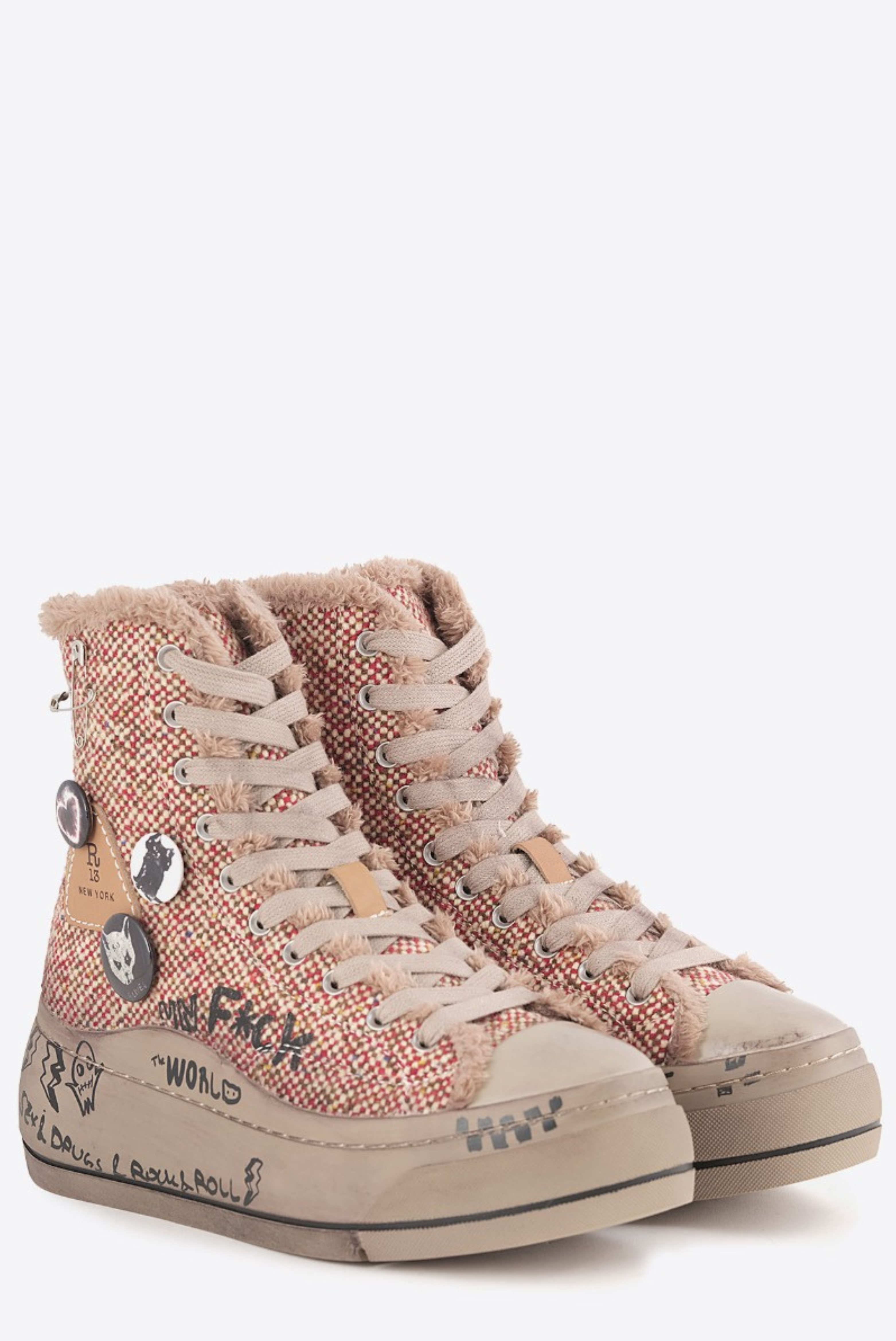 R13 Distressed 10-Hole Kurt Sneaker