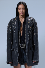 R13 Fray Ragged Blazer