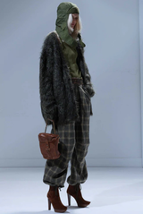 R13 Military Pants Sage Plaid Brown