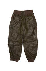 Multipocket Balloon Leather Pant