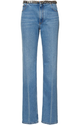 Chain Belt Straight Leg Jeans