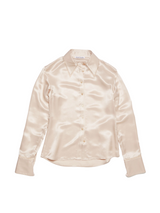 Silk Blend Button-Up Shirt
